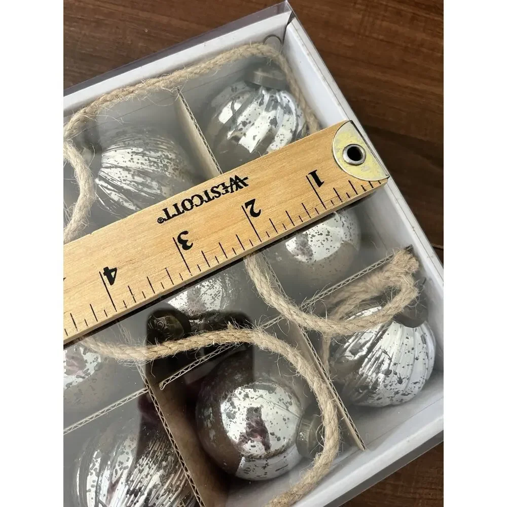 My Texas House Silver Shatterproof Ornament Christmas Garland 72”Mercury Glass